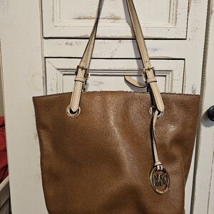 Michael Kors Brown Leather Tote Bag
